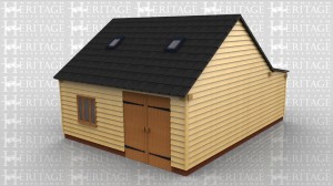 Large workshop area and seperate store both with double doors and rooflights to give some light inside.