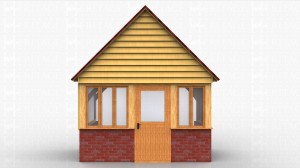 Small oak framed porch extension to the front of the house.