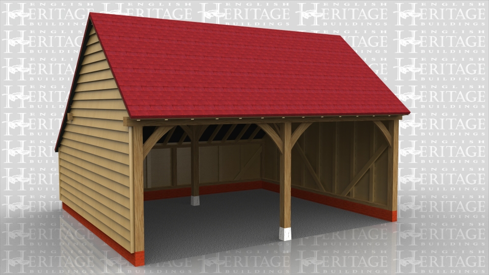 2 bay oak framed garage.