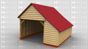 One bay garage with store area under side catslide.