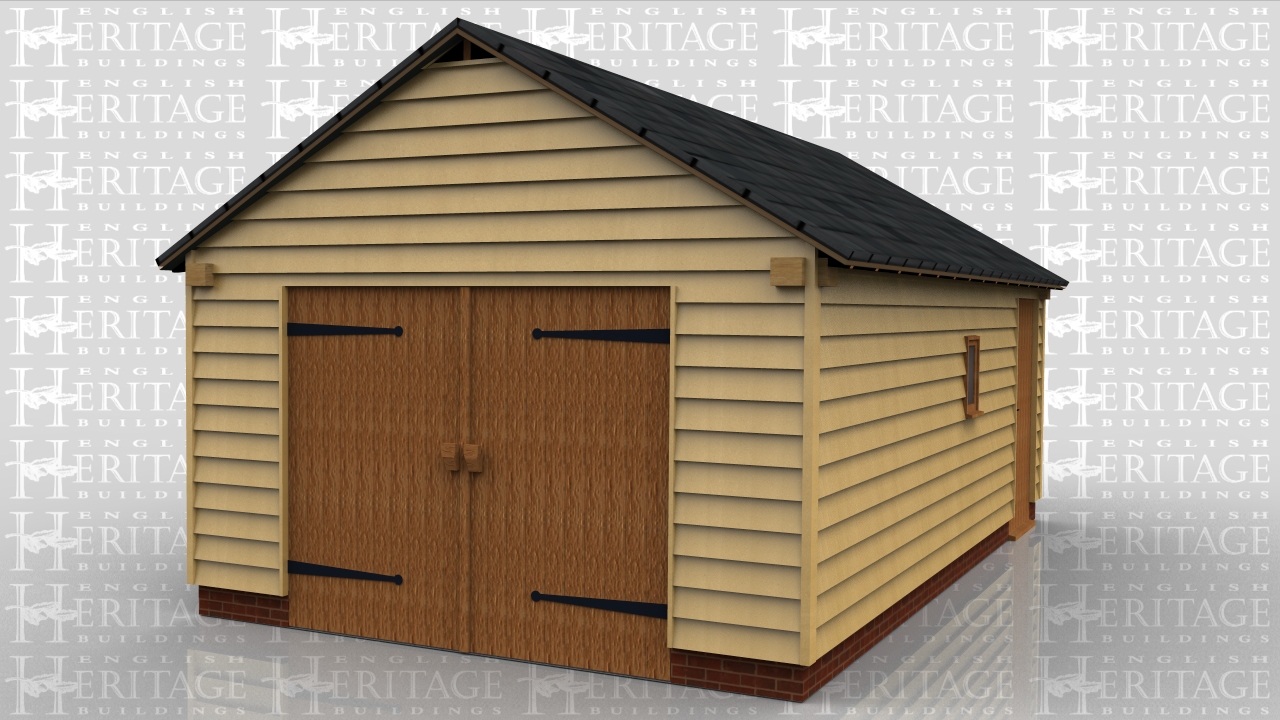 WS00132 wide single oak garage