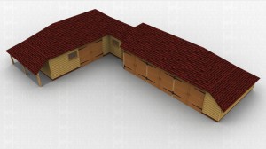 This oak framed complex has a three bay enclosed garage, a link building and another three bay enclosed garage. The first garage has one set of garage doors to the front and a mullion window. There is an enclosed store to the rear and also an open store to the left hand side. The link building is accessed via a single door to the front and also has a mullion window. The second three bay garage has three sets of garage doors to the front and and enclosed store to the right hand side.