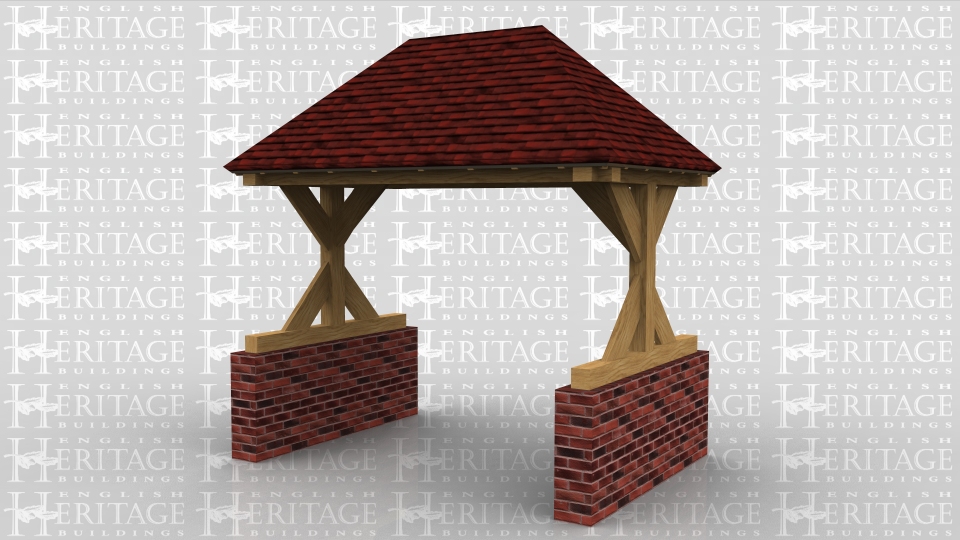 This is a small oak framed Lych gate which is at the pedestrian entrance to a housing developement.