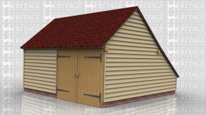 This is a two bay oak framed building with one bay as an enclosed workshop and the other bay a secure parking space with garage doors on the front. There are two solid single doors, one into the workshop and the other one between the workshop and the garage.