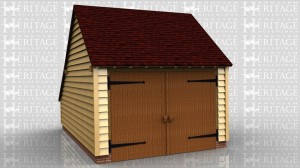 This oak framed garage is formed of one enclosed bay, accessed by a set of garage doors to the front. To the rear there is an enclosed store.