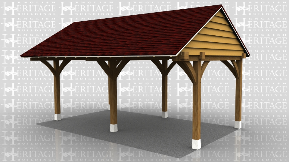 Oak framed carport.