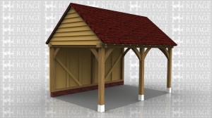 This is an oak framed two bay open car port.