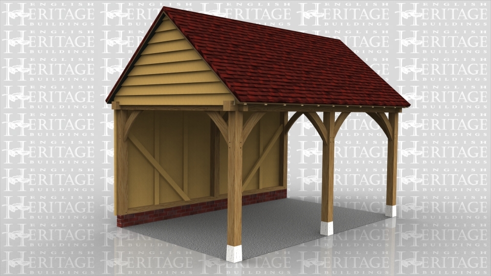 This is an oak framed two bay open car port.