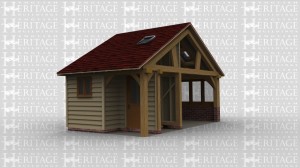 An oak framed house extention containing both full height glazing and single glazing. Roof lighting is also used to create maximum sunlight.