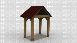 A simple oak framed porch.