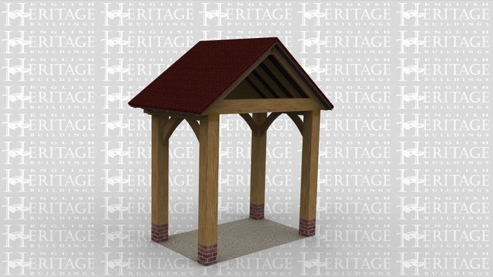 A simple oak framed porch.