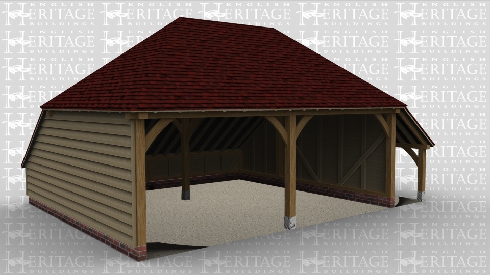 A traditional 2 bay oak frame garage.