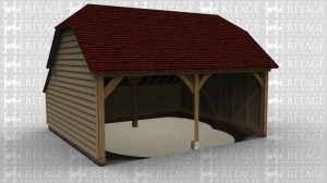 A simple two bay oak framed garage.