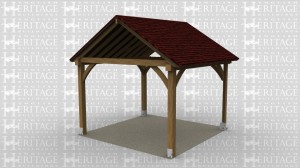 An oak frame open gazebo