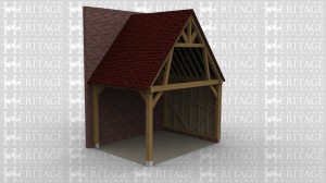 A single bay car port added to the side of an existing building, the rear wall is closed by boarding and there is also a feature truss to add character to the building.