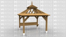 An oak framed gazebo for the Chelsea Flower Show