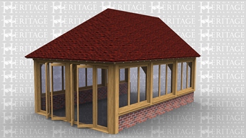 This is part of our new ‘Dallington’ range of Oak Framed garden rooms. This range combines our traditional oak frames with standard sized oak joinery so as to offer the best value for your money.