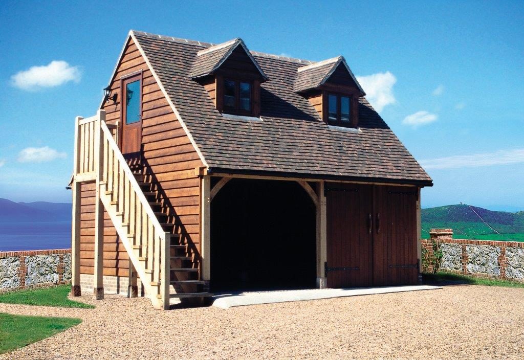 Garden Studio with 2 bay garage underneath