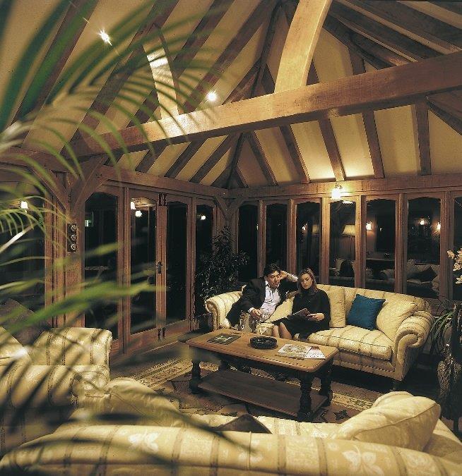 A couple in a log cabin