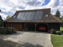 5 bay oak frame garage with solar panels