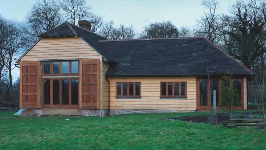 windows in oak framed building