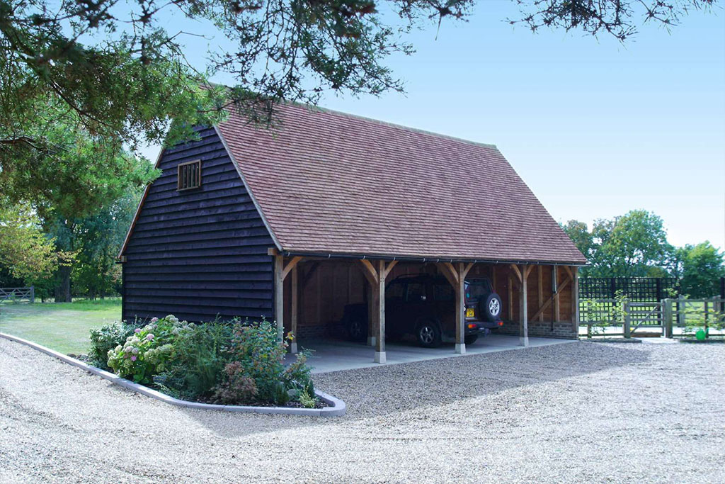 four bay garage with upper space