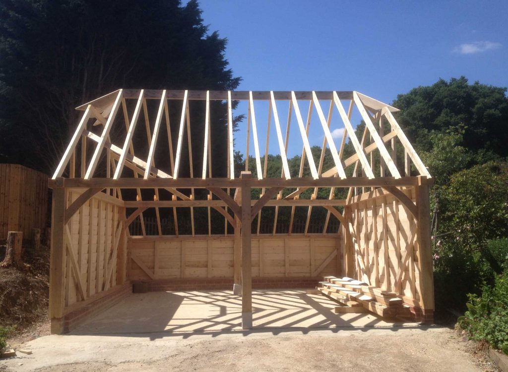 Oak framed garage