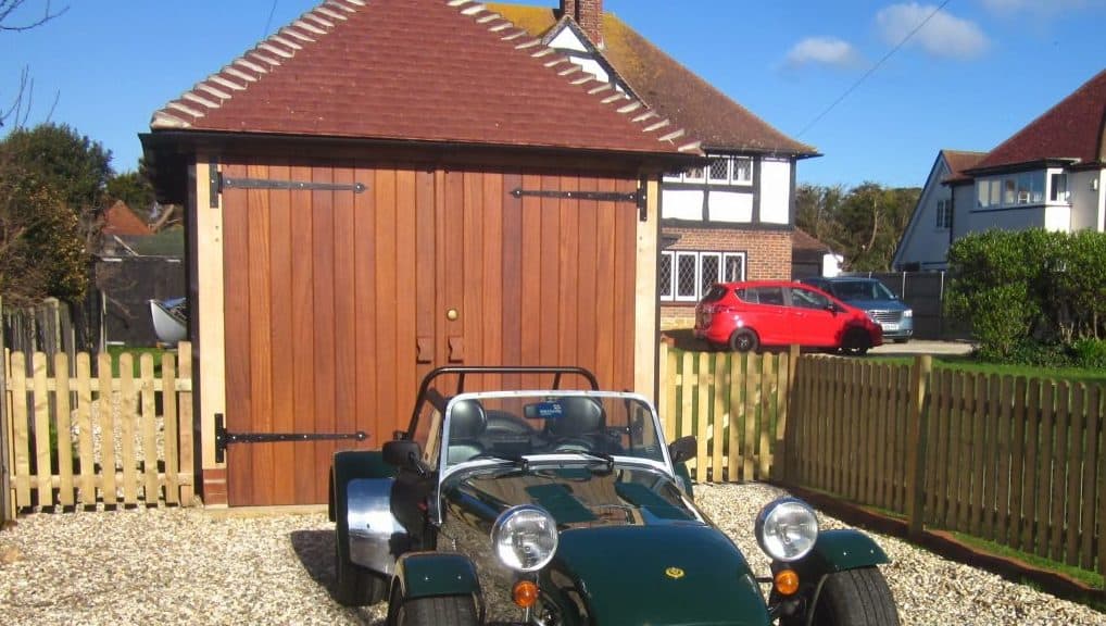 one bay oak frame garage