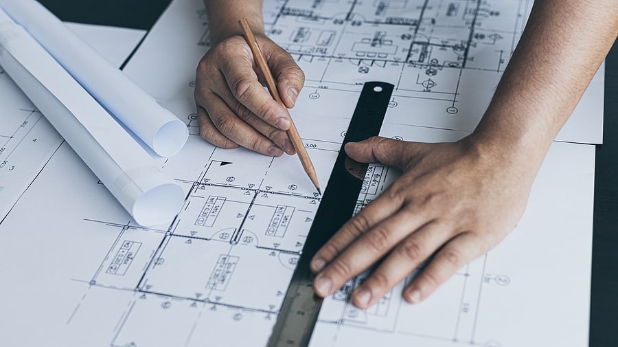 Architectural planning drawings